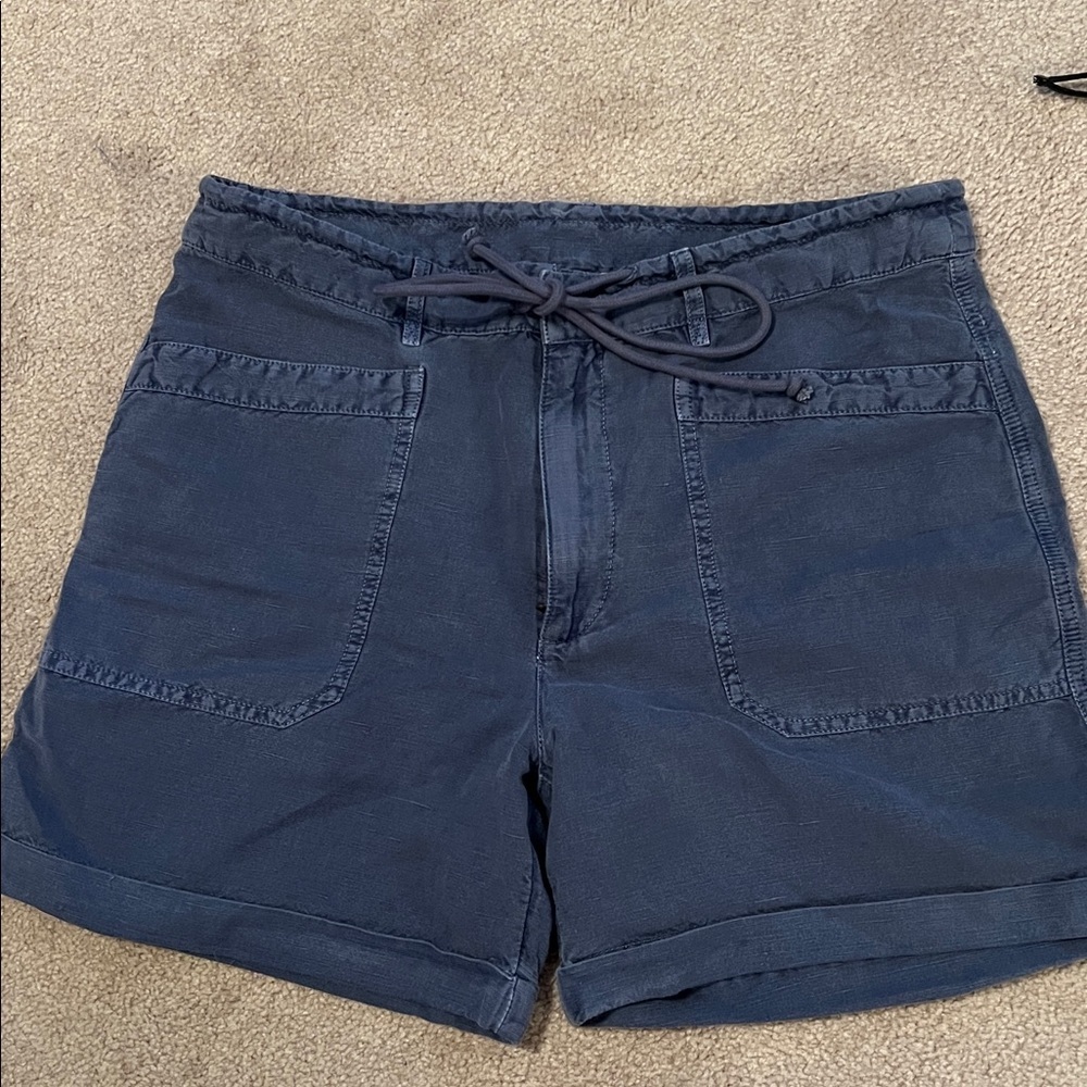Sundance Sea Level Linen Blue Cargo Shorts, NWT, M